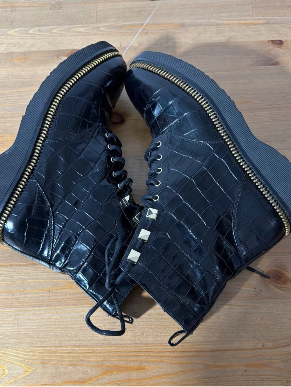 MICHAEL Michael Kors Platform Ankle Boots Black Women’s Size 8.5 - Picture 7 of 11